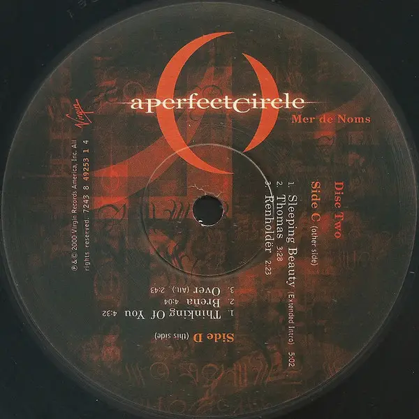 A Perfect Circle - Mer De Noms (2 пластинки, Gatefold, 180g, LP, Album, Reissue) - фото №8