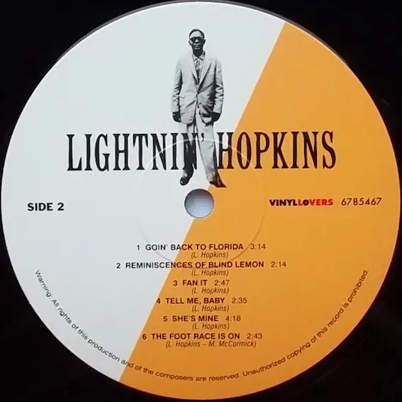 Lightnin' Hopkins - Lightnin' Hopkins (180g, LP, Album, Reissue) - фото №4