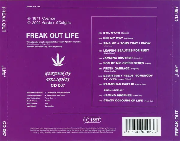 Freak Out - Life (Album, Reissue, Remastered) - фото №2