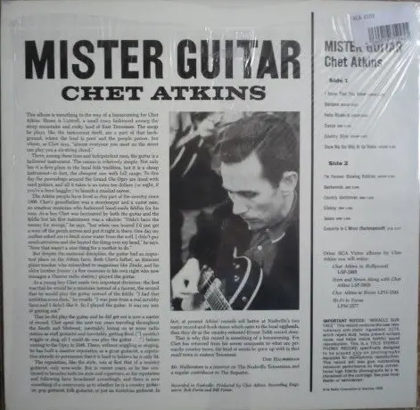 Chet Atkins - Mister Guitar (180 грам, Альбом, Ремастеринг) - фото №3