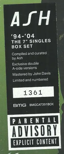 Ash - ‘94 - ‘04: The 7” Singles Box Set (10 платівок, 45 об/хв, Сінгл) - фото №26