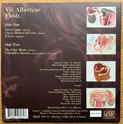 Viv Albertine - Flesh (Рубіновий, Червоний, 45 об/хв, EP, Record Store Day, Лимітоване, Пронумерований) - фото №2