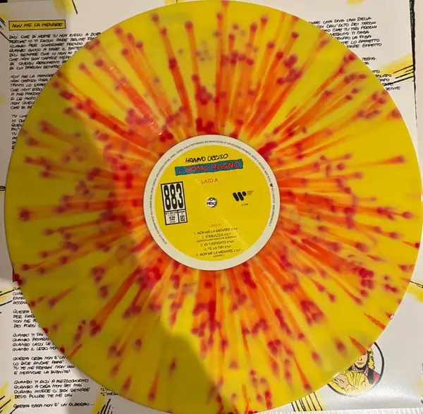 883 - Hanno Ucciso L'Uomo Ragno (Red, Yellow, Splatter, LP, Album, Reissue, Stereo) - фото №3