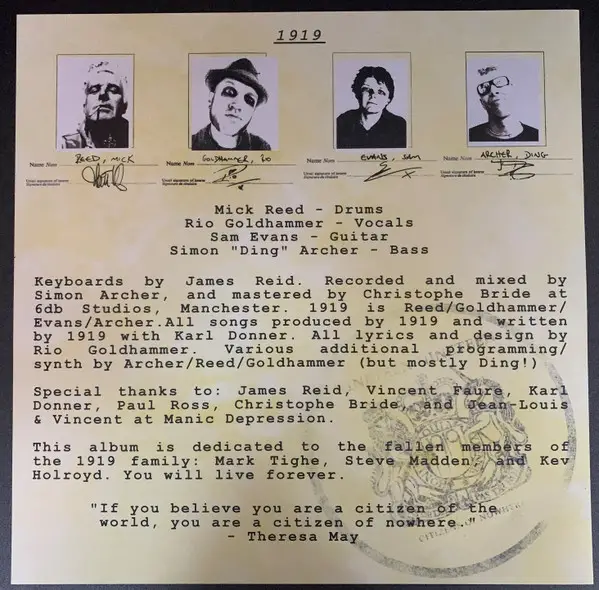 1919 - Citizens Of Nowhere (LP, Album) - фото №4
