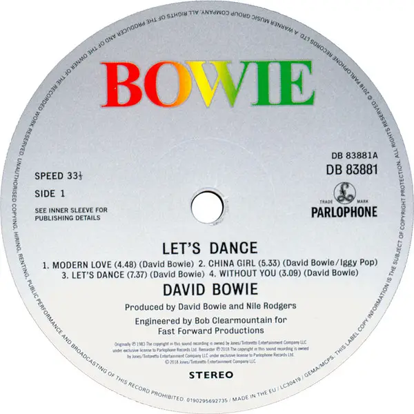 David Bowie - Let's Dance (LP, Album, Reissue, Remastered, Stereo) - фото №3