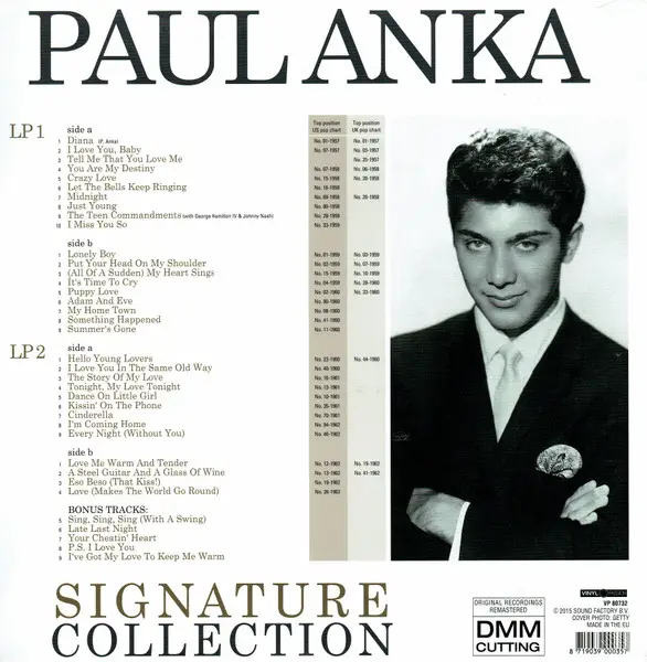 Paul Anka - Signature Collection - Classic Hits (2 платівки, Розкладна обкладинка, 180 грам, Збірник, Ремастеринг) - фото №2