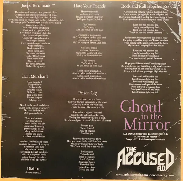 The Accüsed A.D. - The Ghoul In The Mirror (LP, Repress, Stereo) - фото №4
