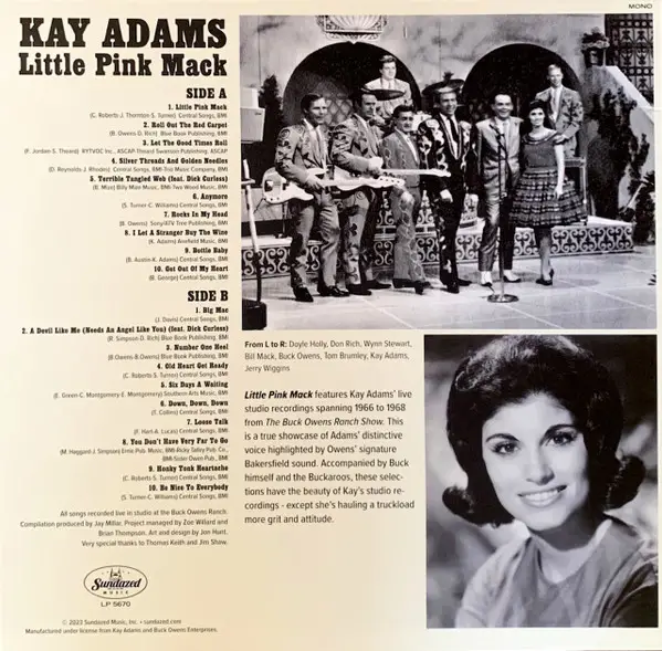 Kay Adams - Little Pink Mack (Pink, LP, Compilation, Mono) - фото №3