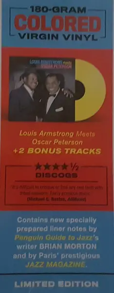 Louis Armstrong & Oscar Peterson - Louis Armstrong Meets Oscar Peterson (Жёлтый, Альбом, Лимитированое, Переиздание, Моно) - фото №6