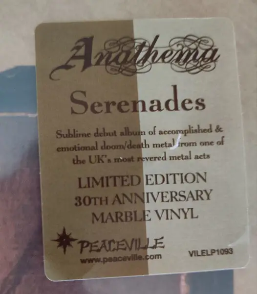 Anathema - Serenades (Мрамор, Альбом, Лимитированое, Переиздание, Ремастеринг) - фото №2