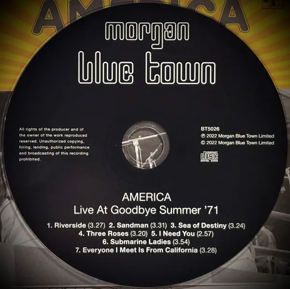 America - Live At Goodbye Summer Festival ‘71 (45 об/мин) - фото №9