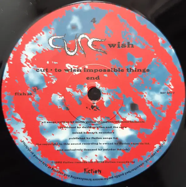 The Cure - Wish (2 платівки, Ювілейне видання до 30-річчя, 180 грам, Альбом, Перевидання, Ремастеринг) - фото №6