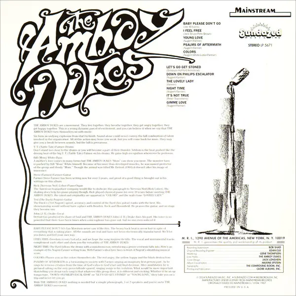 The Amboy Dukes - The Amboy Dukes (Зелений, Альбом, Перевидання, Ремастеринг) - фото №3