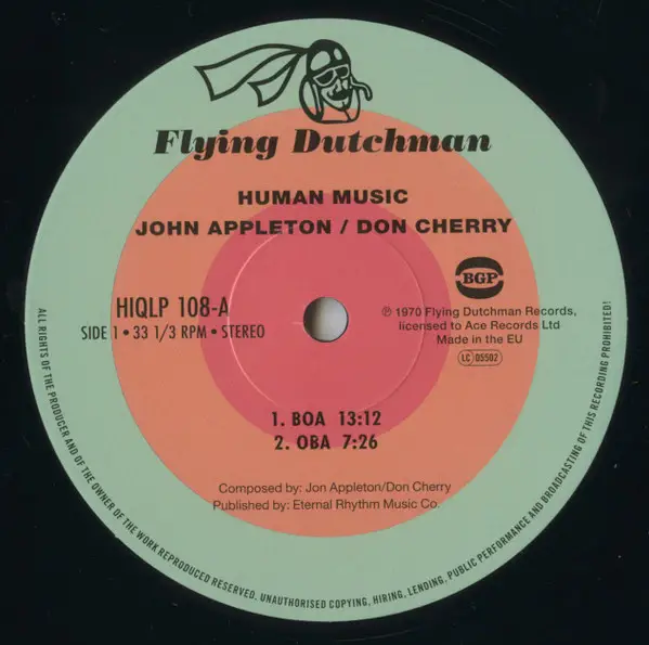 Jon Appleton & Don Cherry - Human Music (Розкладна обкладинка) - фото №4