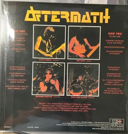Aftermath - Straight From Hell (Yellow, LP, Album, Numbered, Reissue) - фото №2