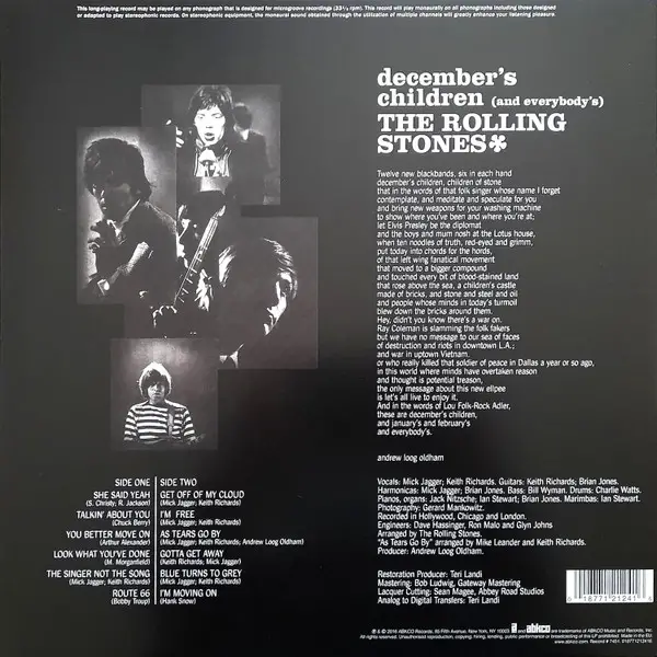 The Rolling Stones - December's Children (And Everybody's) (180 грам, Альбом, Перевидання, Ремастеринг, Моно) - фото №2