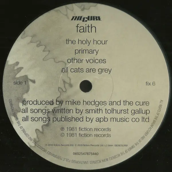 The Cure - Faith (180 грамм, Альбом, Переиздание, Ремастеринг, Дополнительная печать) - фото №4