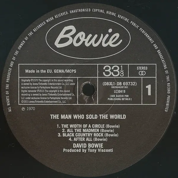 David Bowie - The Man Who Sold The World (LP, Album, Reissue, Remastered, Stereo) - фото №3