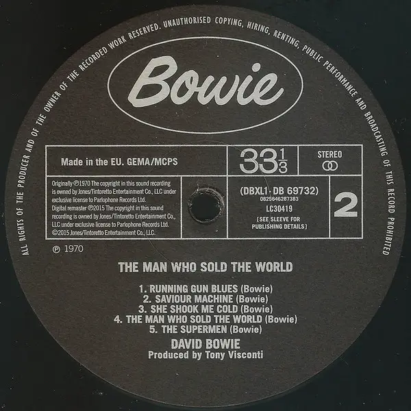 David Bowie - The Man Who Sold The World (LP, Album, Reissue, Remastered, Stereo) - фото №4