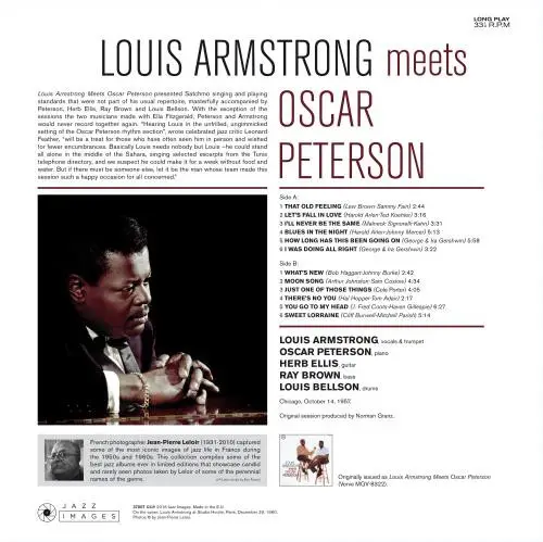 Louis Armstrong & Oscar Peterson - Louis Armstrong Meets Oscar Peterson (180 грамм, Раскладная обложка, Альбом, Deluxe издание, Лимитированое, Переиздание) - фото №2