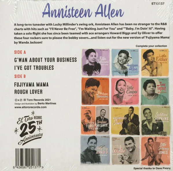 Annisteen Allen - G'Wan 'Bout Your Bizness (45 об/хв, EP) - фото №2