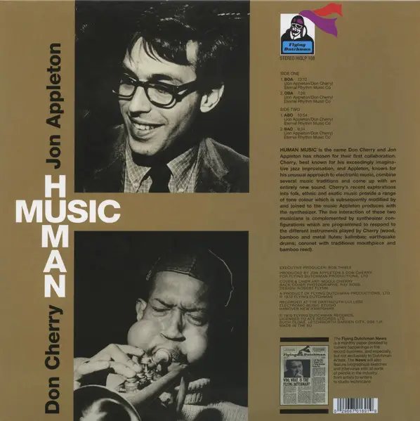 Jon Appleton & Don Cherry - Human Music (Розкладна обкладинка) - фото №3