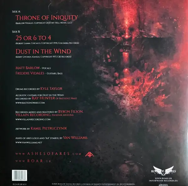 Ashes Of Ares - Throne Of Iniquity (45 об/хв, EP, Лимітоване) - фото №2