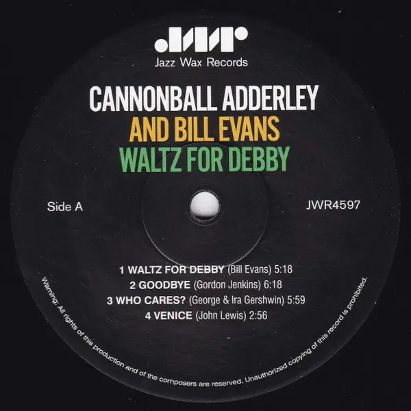 Cannonball Adderley & Bill Evans - Waltz for Debby (LP, Album, Reissue, Stereo) - фото №3