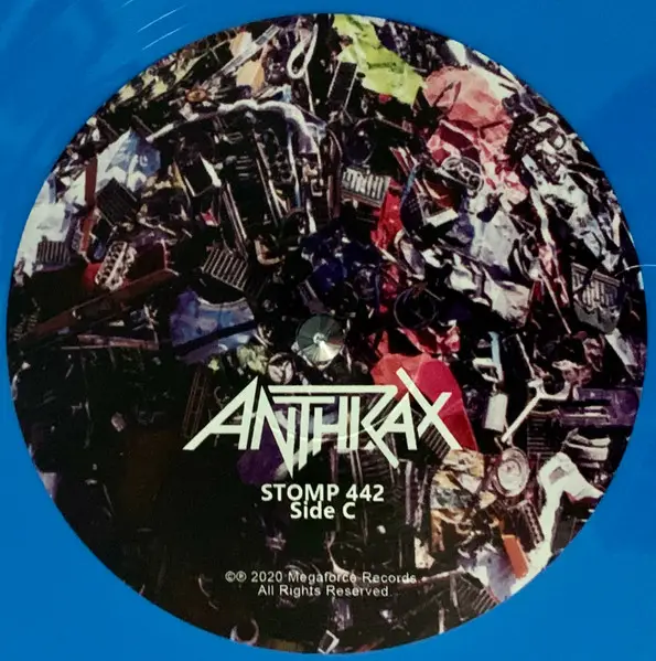 Anthrax - Stomp 442 (2 пластинки, Синий, Непрозрачный, Раскладная обложка, Альбом, Лимитированое, Переиздание) - фото №6