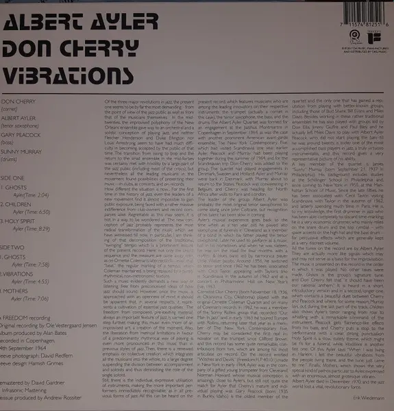 Albert Ayler & Don Cherry - Vibrations (Альбом, Record Store Day, Лимітоване, Перевидання, Ремастеринг) - фото №2