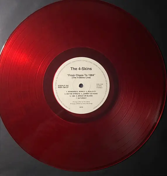 4 Skins - From Chaos To 1984 (The 4 Skins Live) (Red, LP, Album, Reissue) - фото №4