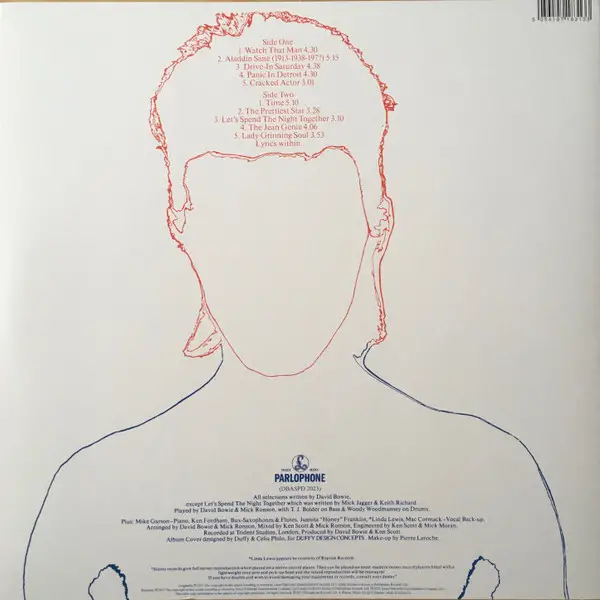 David Bowie - Aladdin Sane (LP, Album, Reissue, Remastered) - фото №2
