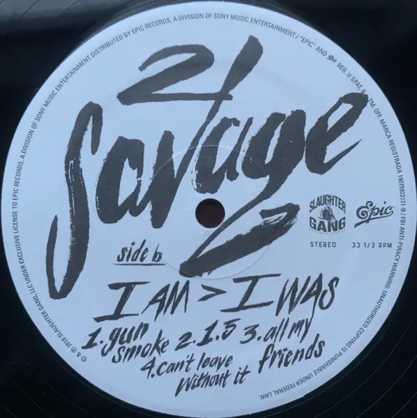21 Savage - I Am ></noscript> I Was (2 пластинки, LP, Album, Stereo) - фото №4