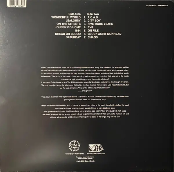4 Skins - From Chaos To 1984 (The 4 Skins Live) (Red, LP, Album, Reissue) - фото №3