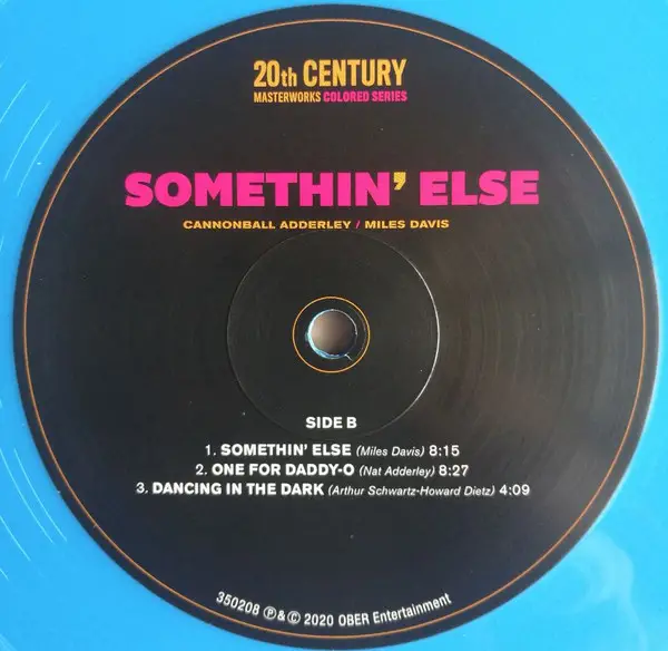 Cannonball Adderley & Miles Davis - Somethin' Else (Blue, LP, Album, Reissue, Stereo) - фото №5