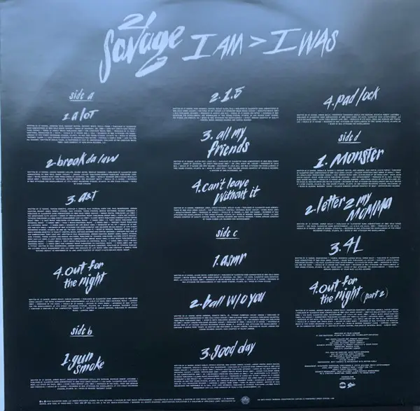 21 Savage - I Am ></noscript> I Was (2 пластинки, LP, Album, Stereo) - фото №11