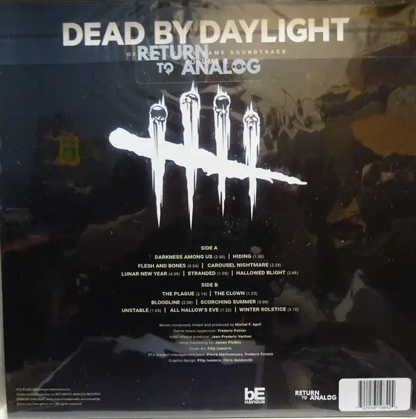 Michel F. April - Dead By Daylight (Official Video Game Soundtrack), Volume 2 (Прозрачный, Белый, Брызги, Record Store Day, Лимитированое) - фото №4