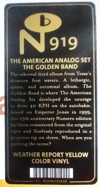 The American Analog Set - The Golden Band (Жовта, Альбом, Перевидання, Ремастеринг) - фото №6