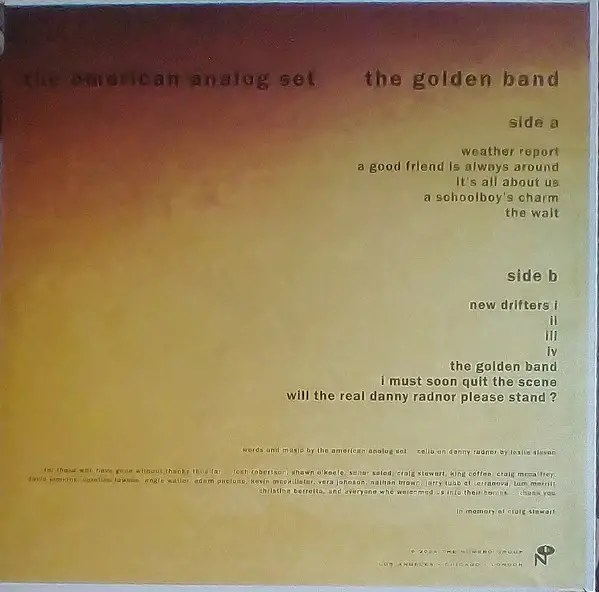 The American Analog Set - The Golden Band (Жовта, Альбом, Перевидання, Ремастеринг) - фото №2