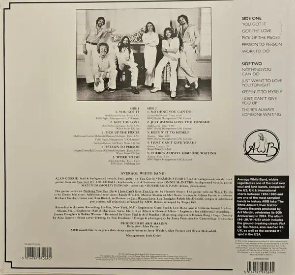 Average White Band - AWB (Мастеринг на пол-скорости, 180 грамм, Юбилейное издание на 50-летие, Альбом, Переиздание, Ремастеринг) - фото №2