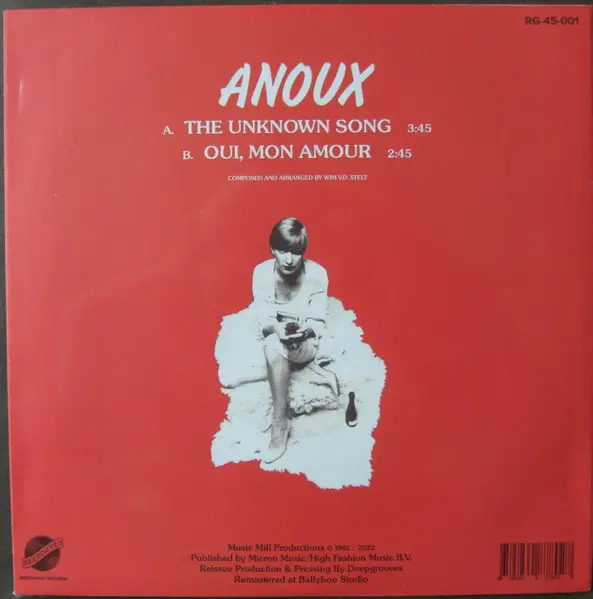 Anoux - The Unknown Song / Oui, Mon Amour (45 об/мин, Лимитированое, Переиздание) - фото №2