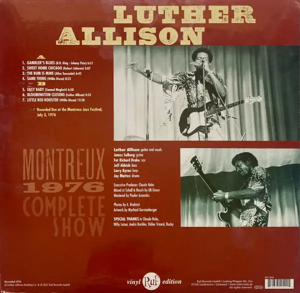 Luther Allison - Montreux 1976 - Complete Show (180 грамм, Альбом) - фото №2