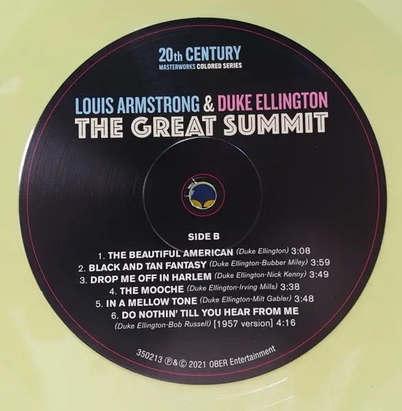 Louis Armstrong & Duke Ellington - The Great Summit (Жёлтый, 180 грамм, Альбом, Лимитированое, Переиздание) - фото №5