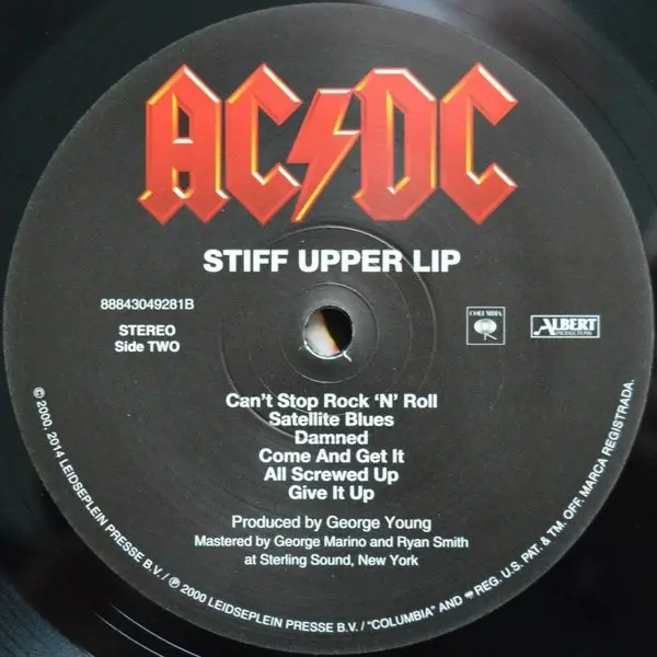 AC/DC - Stiff Upper Lip (LP, Album, Reissue, Remastered, Stereo) - фото №4