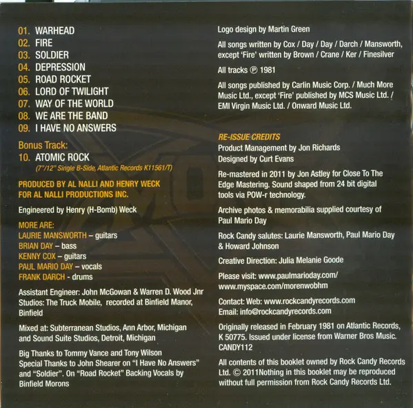 More - Warhead (Album, Reissue, Remastered) - фото №11