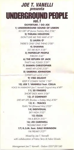 Joe T. Vannelli - Underground People Vol. 1 (Mixed, Promo) - фото №3