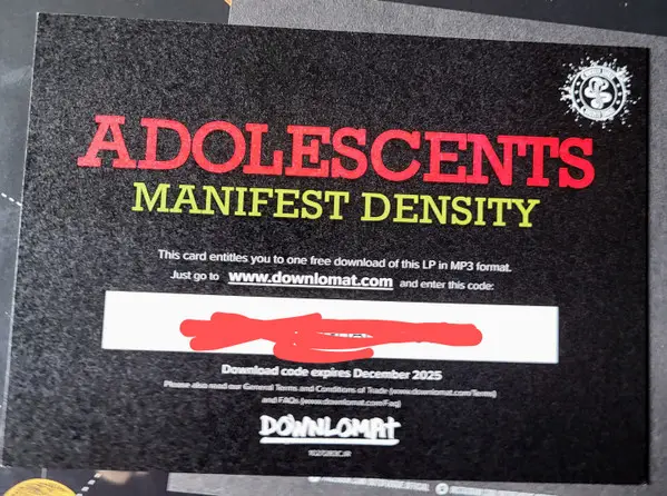Adolescents - Manifest Density (Gold, LP, Album, Reissue) - фото №10