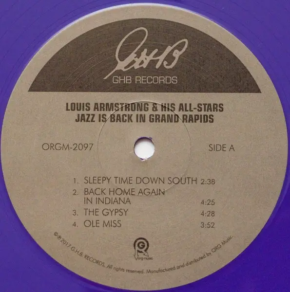 Louis Armstrong - Jazz Is Back In Grand Rapids (2 платівки, Фіолетовий, Альбом, Лимітоване, Перевидання, Ремастеринг) - фото №3