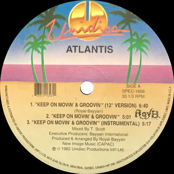 Atlantis & The Armed Gang - Keep On Movin' & Groovin' / All I Want (33 ⅓ об/мин, Сингл) - фото №2