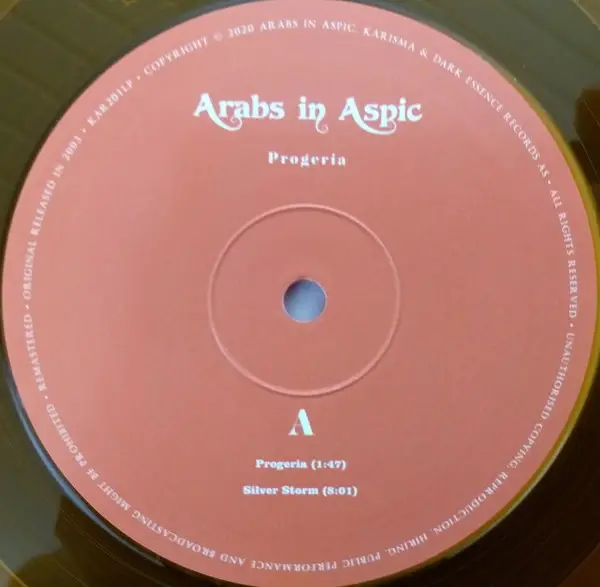 Arabs In Aspic - Progeria (180 грамм, Прозрачный, Оранжевый, Лимитированое, Переиздание, Ремастеринг) - фото №6